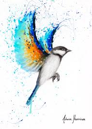 Blue bird in 2020 | bird art, bird drawings, birds. Travelling Blue Bird Original Australian Art Ashvin Harrison