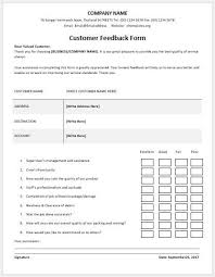 Customer Feedback Form Templates 13 Free Xlsx Docs Pdf Samples Customer Satisfaction Survey Template Customer Feedback Survey Template