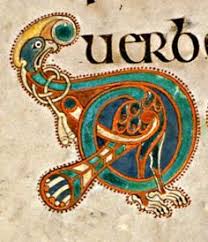 Book Of Kells Initial Letter D Formed By Bird Book Of Kells Celtic Art Medieval Art