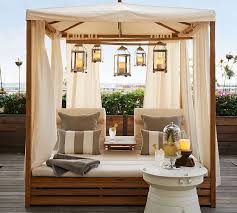 This is the perfect double chaise lounge for those of you who want your outdoor furniture just so. Madera Teak Daybed Double Chaise Lounge With Canopy Outdoor Living Space Design Outdoor Furniture Covers Outdoor Daybed
