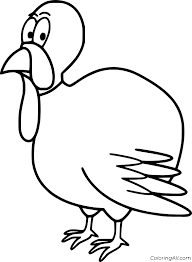 Here's a very easy turkey color page. Easy Funny Turkey Coloring Page Coloringall