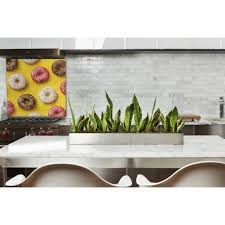 Fond De Hotte Jaune Donuts Verre Et Alu Credence Cuisine Deco Credence Cuisine Cuisines Deco Deco