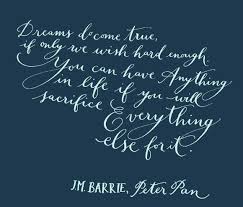 Dreams Do Come True If Only We Wish Hard Enough You Can Have Anything In Life If You Will Sacrifice Everything Pretty Words Hand Lettering Quotes Cool Words