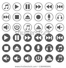 Music Player Icons Vector Set Button Play Pause Sound Stop Disc Dvd Fast Next Vector Music Players Icon