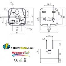 A diagram of a plug with 7 pins. Wonpro Wa 6 Universal To Us Power Plug Adapter 110220volts Com