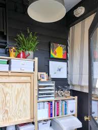 The island, built from sektion cabinets, works as a cutting table. How To Turn A Small Space Into A Dream Craft Room Workspace On A Budget T Moore Home Interior Design Studio