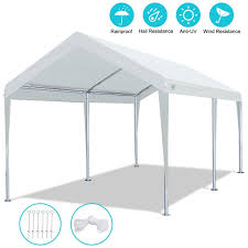 The coating protects the steel from the elements, as well as corrosive particles. 10 X 20 Heavy Duty Carport Car Canopy Garage Shelter Party Tent Adjustable Height From 6 5ft To 8 0ft White Walmart Com Walmart Com