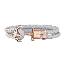 phrep leather bracelet 17cm grey rose gold paul hewitt anchor jewelry jewelry