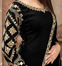 Black Gold Designer Embroidered Art Silk Patiala Suit In 2020 Pakistani Fashion Party Wear Fancy Dress Design Pakistani Dresses Casual