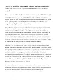 Countries Are Increasingly Moving Towards Free Public Healthcare And Education Are The Longterm Rami Ielts Writing Essay Writing Skills Ielts Writing Academic