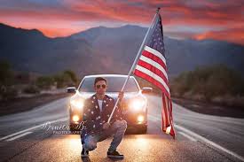 Senior Portrait Senior Boy Arizona American Flag Sunset Senior Photos Boys Senior Pictures Boys Outdoors Boy Senior Portraits