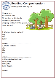 The following are word documents (new 1/8/2006). Reading Comprehension Worksheets In The Garden With My Cat Pdf Preview