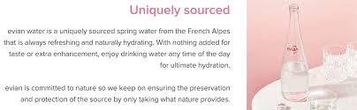 We have been reducing our carbon impact and use 100% renewable energy. Evian Mineral Water Naturally Filtered Drinking Water 750ml Bottled Water Crafted By Nature Case Of 12 X 750ml Glass Water Bottles Buy Online At Best Price In Uae Amazon Ae