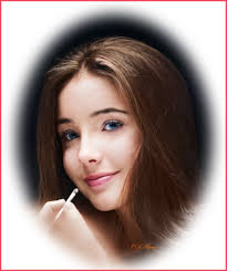 Lucy preparing for her first recording of "Starlight" 2019.I have recoloued  it and added a vigneete.