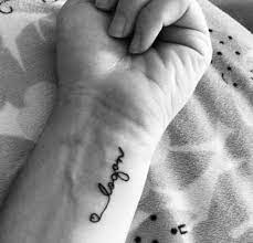 It makes sense because the wrist doesn't have a large tattooing surface; 51 Ideas Tattoo Wrist Name Letters For 2019 Name Tattoos On Wrist Name Tattoos For Moms Signature Tattoos