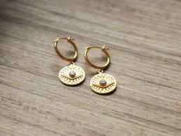 Wie bewahrt historia die historischen zeitungen auf? Kleine Creolen Vergoldet Mondstein Allsehendes Auge