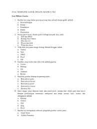 Contoh soal kimia kelas 10 semester 1 beserta jawaban dan pembahasan secara umum perkerjaan orang kimia melakukan analisis atau eksperimen kimia kualitatif dan kuantitatif di laboratorium untuk. Soal Semester Ganjil Desain Grafis X Tkj