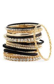 Black And Gold Bracelet Set Online In Store Shoes Jewelry Clothing Makeup Dresses Black Gold Jewelry Cara Accessories Bangle Set