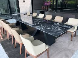 This dining set is the ideal accent for any dining room. Anson Black Finish Italian Marble Dining Table Custom Dining Tables Singapore Grey Hammer