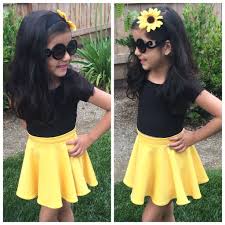 Skirts Trendy Kids Outfits Yellow Skater Skirt Little Girl Fashion