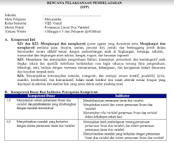 Maybe you would like to learn more about one of these? Rpp Matematika Kls Viii K 13 Materi Persamaan Linear Dua Variabel Revisi 2018 Hasil Bimtek File Guru Now