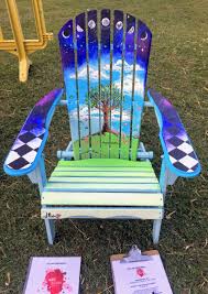 Adirondack Chair Painting Moon Phases Galaxy Live Art Public Art Dogwood Arts Festival Art Sl Adirondack Chairs Painted Painted Chairs Painted Chair