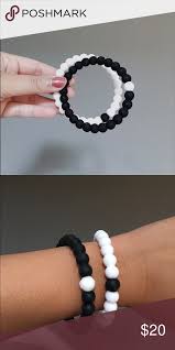 Bead Bracelet Clipart Black And White Two Black And White Lokai Bracelet Set Small Bracelets Bangles Making Bracelet Set