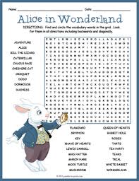 In homage to lewis carroll's classic book, our alice in wonderland party supplies, decorations and tableware are designed to . Alice In Wonderland Word Search Puzzle Worksheet Activity By Puzzles To Print