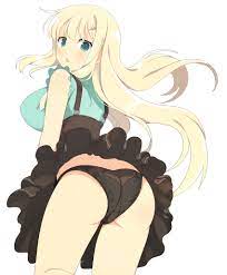 black panties blonde hair senran kagura skirt up upskirt yomi  (senran kagura) 