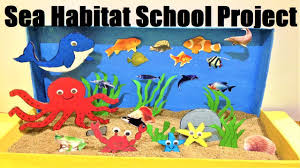Sea Habitat School Project Diorama Model Aquatic Animals Model Making Easily At Home Howtofunda
