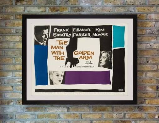 The Man with the Golden Arm Original Movie Poster by Saul Bass, British,  1956 for sale at Pamono