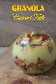 Granola Custard Trifle Recipe Easy Breakfast Dessert Recipes Recipe Trifle Recipe Desserts Trifle Recipes Easy