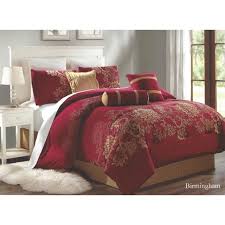 Target has clearance items galore. Unique Home Birmingham Floral Comforter 7 Piece Bed Set Ruffled Bed In A Bag Clearance Bedding Comforter Duvet Fade Resistant Super Soft Red White Gold Size Queen Walmart Com Walmart Com