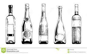 Wine Bottle Champagne Bottles Ink Hand Draw Style Bottle Drawing Wine Bottle Drawing Wine Bottle Illustration