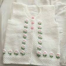 Tunus Isi Cicek Suslemeli Cocuk Yelegi Yapimi 3 4 Yas Tig Isi Bebek Elbiseleri Baby Knitting Patterns Orgu