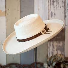 100 00 Patrician Light Palm Hat With Leather Hat Band 4 Brim Hand Tooled Hat Band With Antler Button All Ba Leather Hats Hats For Men Cowgirl Hats