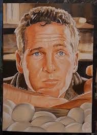 I can eat fifty eggs' 🥚 🎬 My new painting of Paul Newman in his iconic  role as 'Cool Hand Luke' 🎬 The great Paul Newman was born 100 years ago  today