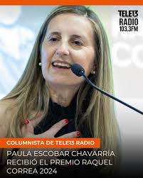 🔴La periodista y columnista de Página 13, Paula Escobar Chavarría, recibió  el premio Raquel Correa 2024, entregado por la Asociación Nacional de  Mujeres Periodistas y que premia a la mejor entrevistadora del