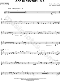 Lee Greenwood God Bless The U S A Trumpet Sheet Music Trumpet Solo In Bb Major Download Print Sku Mn0133853 God bless america sheet music.