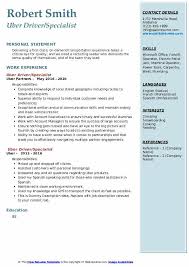 Uber Driver Resume Samples Qwikresume