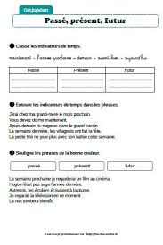 Des fiches d'exercices à imprimer. Passe Present Futur Ce1 Ce2 Fee Des Ecoles