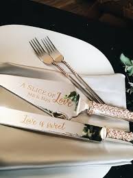 Wedding Cutter Set Cake Server Knife Forks With Engraved Rose Gold Wedding Cake Cutter Forks Personalized Set Of 4 Svadebnye Torty Tort