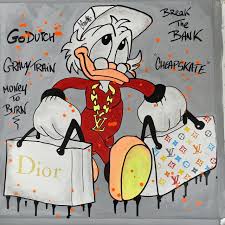 Clems - Picsou Break the Bank | Unique urban contemporary art 80x80cm