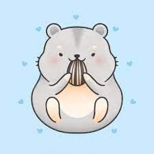 Cute Hamster Eating Sunflower Seed Cartoon Hand Drawn Style Cute Cartoon Drawings Cute Hamsters Animal Doodles