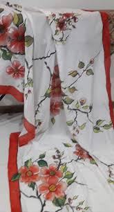 Pin By Tina On My Silk Paintings Saree Painting Designs Fabric Paint Designs Silk Painting