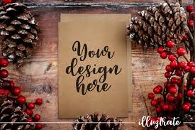 Download Christmas Mockup Christmas Card Mockup Graphic By Illuztrate Creative Fabrica PSD Mockup Templates