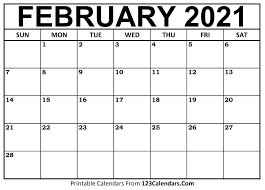 You can download our printable blank calendars in 4 different formats and print them for free. Free February 2021 Calendar 123calendars Get Calendar Printables February Calendar Calendar Word