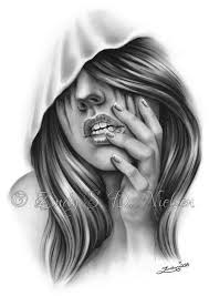 Black And White Womans Face Tattoo Design 403 Forbidden Chicano Art Tattoos Girl Face Tattoo Chicano Drawings