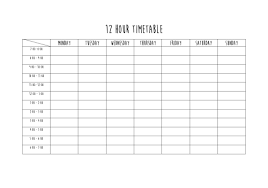 Study Well 12 Hour Timetable By Study Well Study Timetable Template Study Plan Template Schedule Template