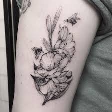The gladiolus flower has a pointed and long unique … Gladiolus And Bees By Lillesnegl Email